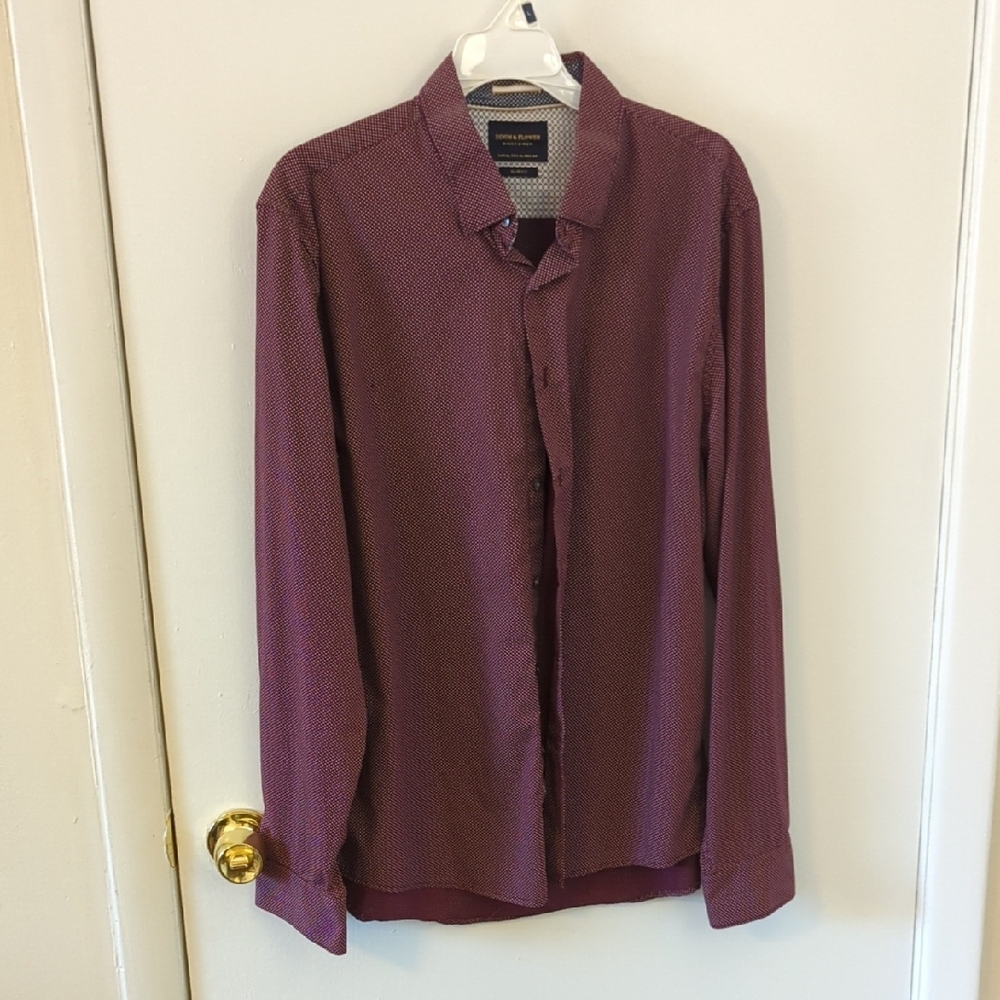 Denim & Flower Maroon Button-Down Shirt